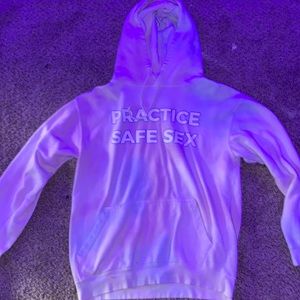 Danny Duncan pink tie dye hoodie “Practice Safe sex”